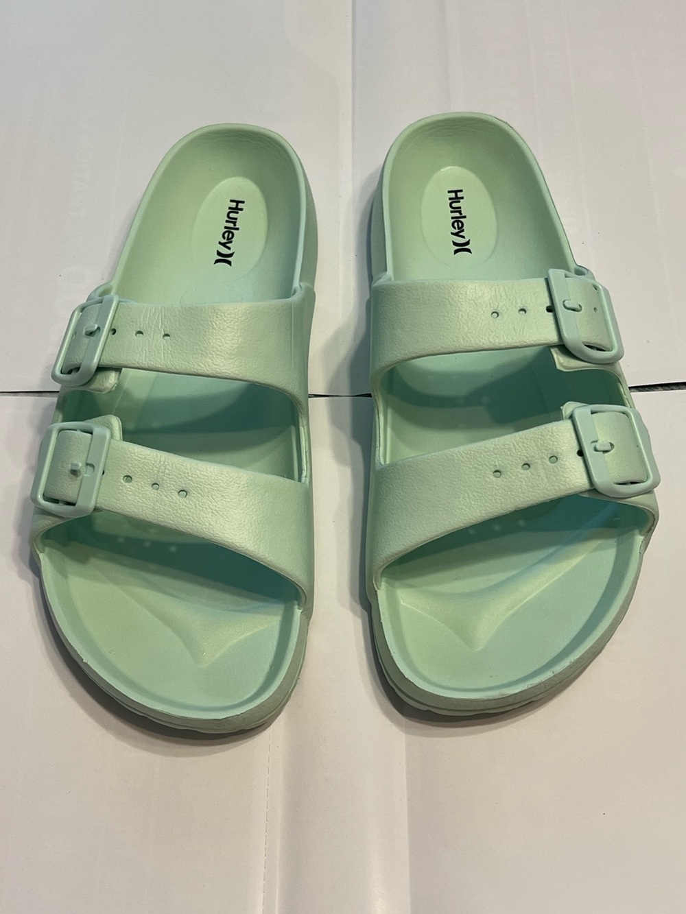 Hurley Mint Green Waterproof Slide Sandals